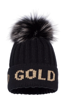 Mütze Goldbergh Hodd Faux Pom Damen Black/Gold