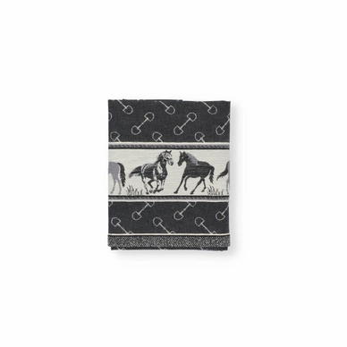 Tea Towel Bunzlau Castle Horse Black
