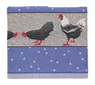 Torchon Bunzlau Castle Chicken Royal Blue