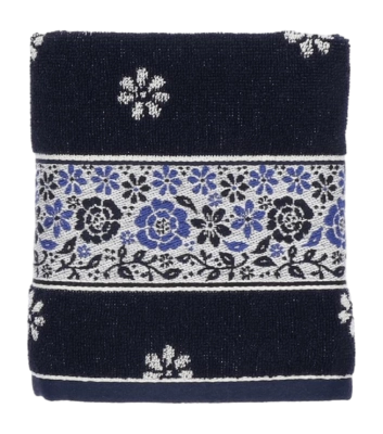 Theedoek Bunzlau Castle Belle Fleur Donkerblauw