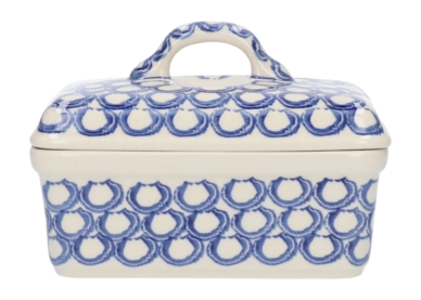 Butter Dish Bunzlau Castle Rectangular Pearls