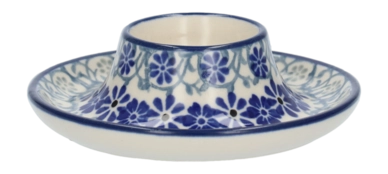 Coquetier Bunzlau Castle Plat Blue Olive