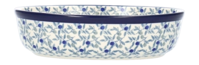 Auflaufform Bunzlau Castle Oval Blue Olive (13 x 21 cm)