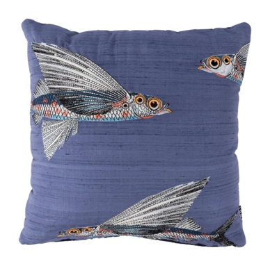 Housse Coussin Décoratif MOOOI Embroidered Flying Coral Fish Blue (45 x 45 cm)