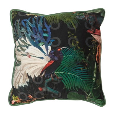 Sierkussen MOOOI Menagerie of Extinct Animals Square Raven (50 x 50 cm)