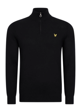 Jumper Lyle & Scott Men Cotton Merino Quarter Zip Jet Black