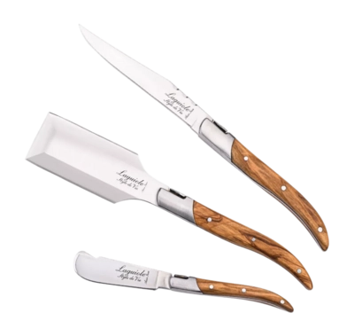 Charcuterie-Set Laguiole Style de Vie Luxury Line Olivenholz