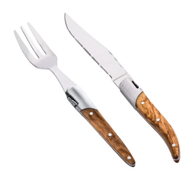 Besteckset Laguiole Style de Vie Luxury Line Mini Couvert Olivenholz (8-delig)