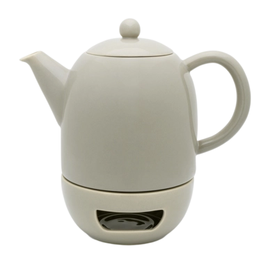 Théière Bredemeijer Silhouette Viborg avec Bougie Chauffe-Plat Gris 1,2L