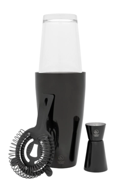 Cocktailshaker Leopold Vienna Acolon Schwarz 450ml (3-Teilig)