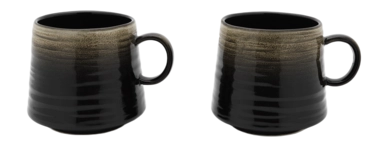 Tasse à Thé Bredemeijer Silhouet Orino Warm Grey Black 225 ml (Lots de 4)