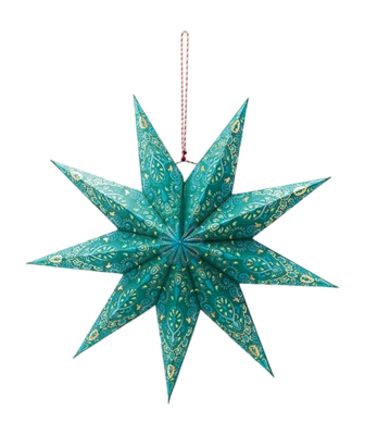 Weihnachtsdekoration Pip Studio Christmas Star Paper Overall Print Turquoise 60 cm