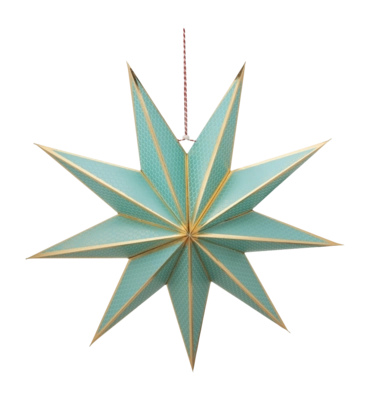 Weihnachtsdekoration Pip Studio Christmas Star Paper Turquoise 60 cm