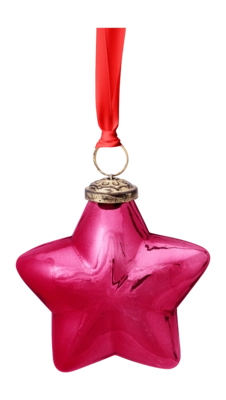 Ornement de Noël Pip Studio Glass Star Pink 10 cm (Lot de 4)