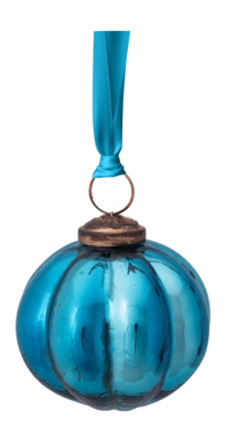 Weihnachtskugel Pip Studio Glass Stripes Ocean Blue 7,5 cm (4er-Set)