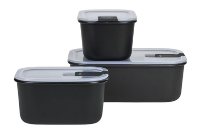 Set Storage Systems Mepal Easyclip (2 x 450 ml + 1000 ml) Nordic Black (Set of 3)