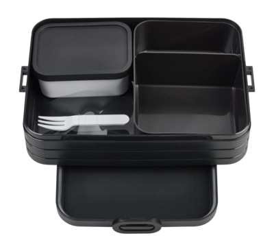Bento Mepal On The Go Take A Break 1,5 L, Lunch Box con 2 Bentobox, Nero Nordico