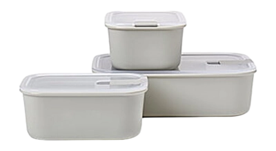 Contenitori per alimenti con coperchio Mepal EasyClip, 0,7 - 1,5 L, Set da 3, Bianco Nordico