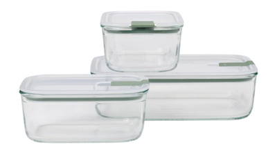 Set Vershoudbakjes Mepal Glas Easyclip (2 x 700 ml + 1500 ml) Nordic Sage (Set van 3)