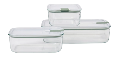 Set Storage Systems Mepal Glass Easyclip (2 x 1000 ml + 2250 ml) Nordic Sage (Set of 3)