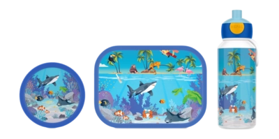 Lunch set Mepal Campus (Pop up + Food Container + Fruit box) Tropical Ocean 400ml + 750ml + 300ml