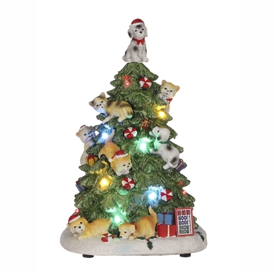 Luville Arbre de Noël Chats et Chiens Battery Operated