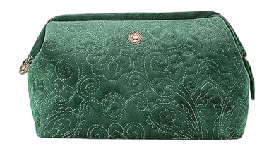 Kulturbeutel Pip Studio Velvet Gesteppte Kosmetiktasche Groß Grün