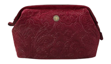 Cosmetic Toiletry Bag Pip Studio Velvet Quilted Days Large Red