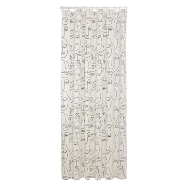 Douchegordijn Sealskin Mind Zwart Wit (180 x 200 cm)