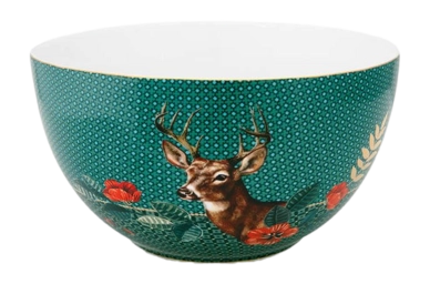 Bol Pip Studio Winter Wonderland Deer Green 18 cm (Lot de 2)
