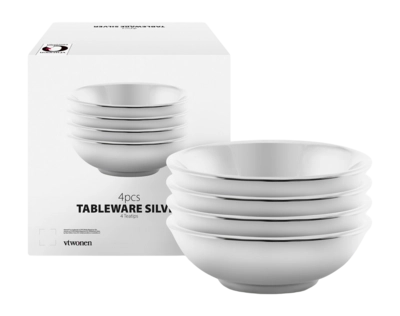 Tea Tip vtwonen Tea Tip/Sauce Bowl Silver 7cm (Set of 4)