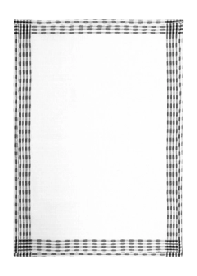 Theedoek vtwonen 100% Cotton White-Black Square - 50x70cm