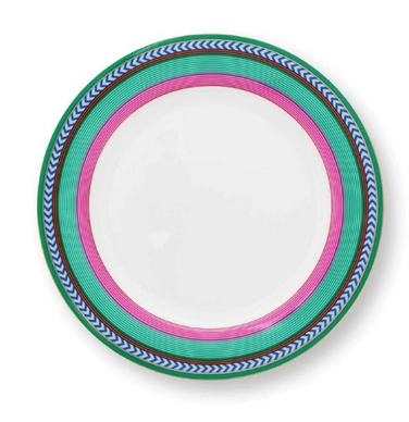 Frühstücksteller Pip Studio Chique Stripes Pink Green 23 cm (Set von 6 Stück)