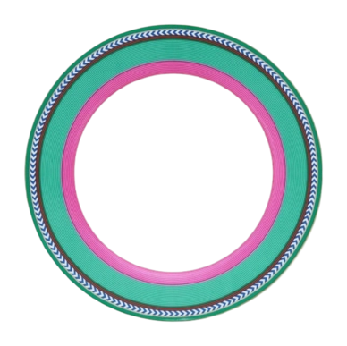 Deep Plate Set Pip Studio Chique Stripes Pink Green 23.5 cm (Set of 6)