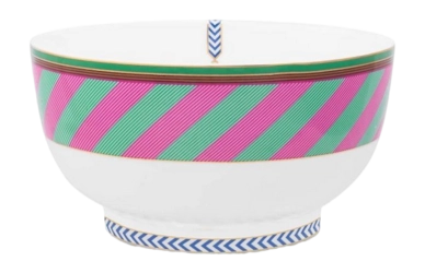 Kom Pip Studio Chique Stripes Pink Green 20,5 cm