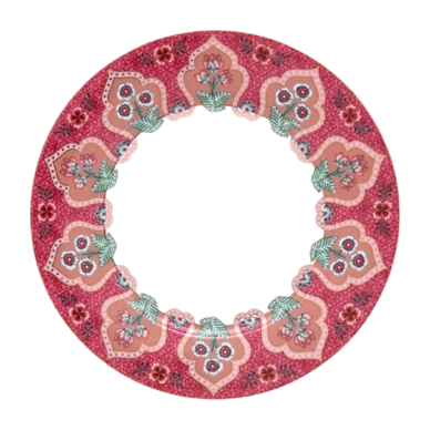 Breakfast Plate Pip Studio Flower Festival Deco Dark Pink 21 cm (Set of 4)