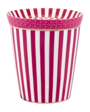 Mug and Tea Tip Set Pip Studio Royal Small Stripes Dark Pink 230 ml (2-piece)