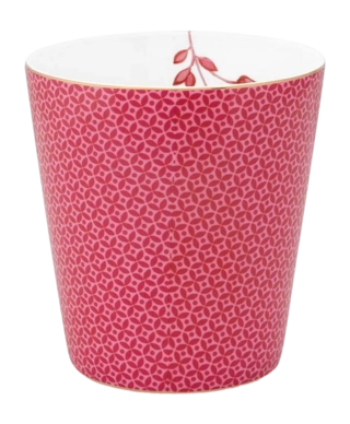 Mok en Theetip Pip Studio Royal Small Tiles Dark Pink 230 ml (2-delig)