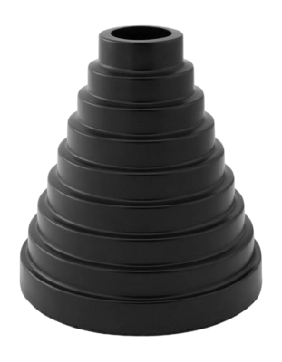 Vase VT Wonen Metal Round Layers Black 20 x 20 cm