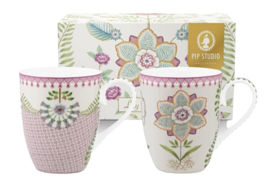 Mug Pip Studio Lily & Lotus Lilac 350 ml (Lot de 2)
