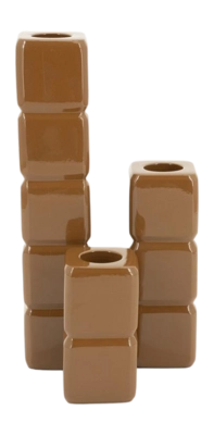 Candle Holder By-Boo Cube - Mustard