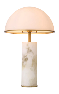 Tafellamp Eichholtz Vaneta Antique Brass Finish Alabaster