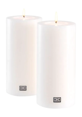 Kunstkaars Eichholtz Ø 12 x H. 25 cm White (Set van 2)