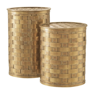 Opbergbox Eichholtz Box Lausanne Vintage Brass Finish (Set van 2)