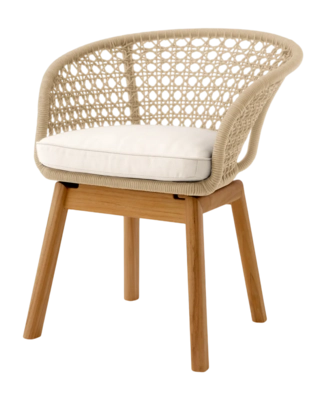 Tuinstoel Eichholtz Outdoor Trinity Cream Weave Flores Off-White