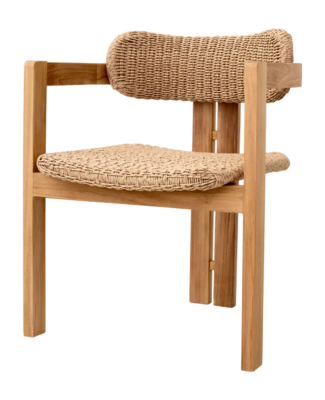 Tuinstoel Eichholtz Outdoor Donato Natural Teak Faux Rattan