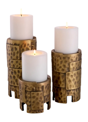 Kaarshouder Eichholtz Laurentios Vintage Brass Finish (Set van 3)