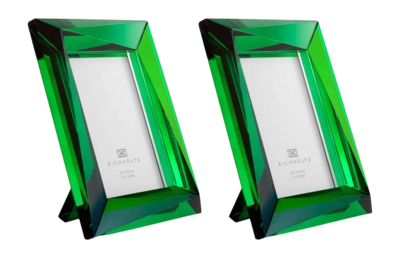 Fotolijst Eichholtz Obliquity L Green Crystal Glass 18 x 13 cm (Set van 2)