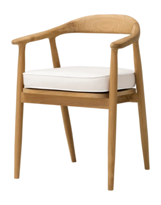 Tuinstoel Eichholtz Outdoor Beale Natural Teak Flores Off-White