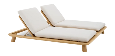 Ligbed Eichholtz Outdoor Daybed Weston Double Natural Teak Viola Sand